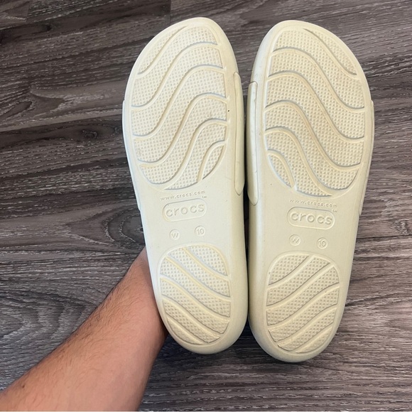 Crocs Women's Cream Slide Sandals - Picture 6 of 8